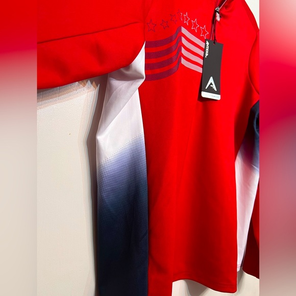 ANTIGUA Women’s Liberty Pullover in Dark Red w/Flag Design, size 2XL, NWT - Picture 3 of 6